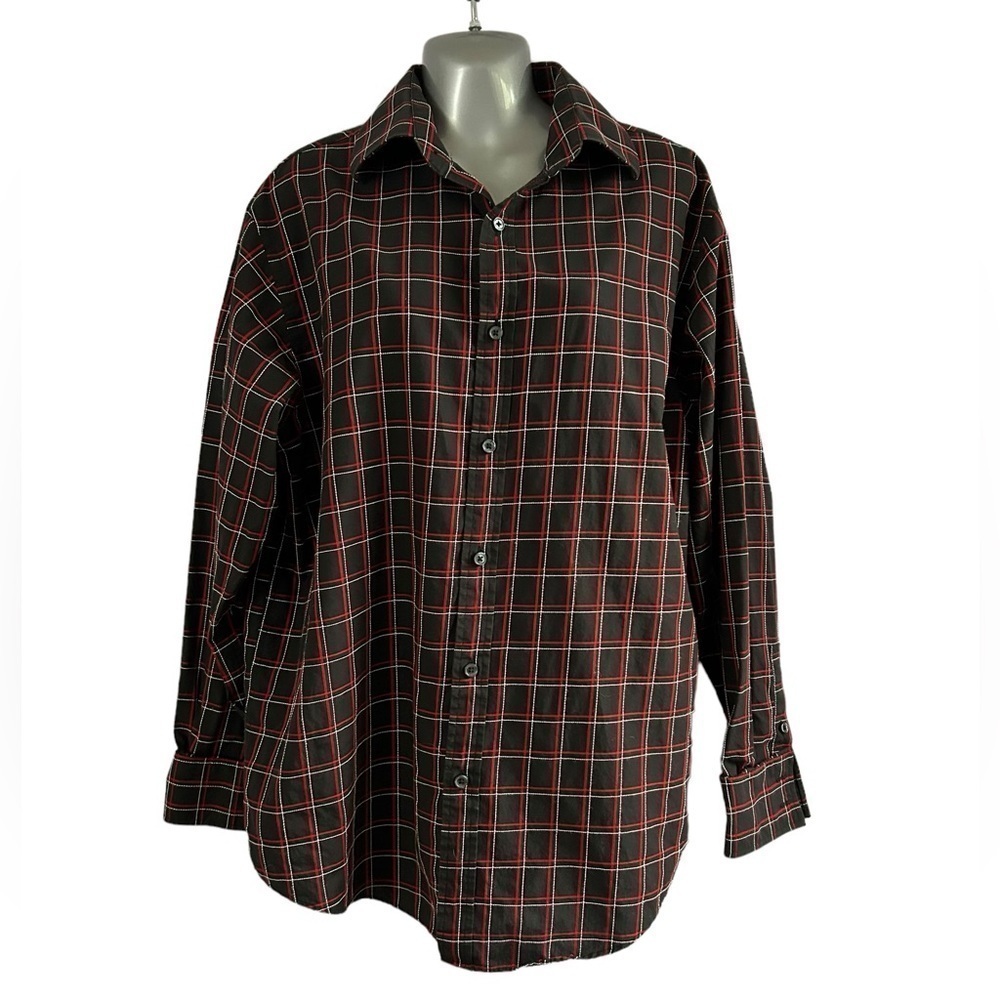 Michael Kors Long Sleeve Red, White, and Black Plaid • Size: Large • Used